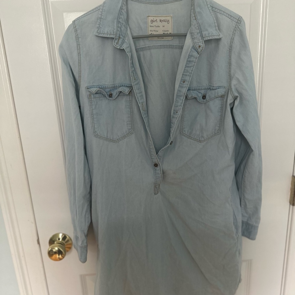 Girl Krazy Light Blue Denim Tunic